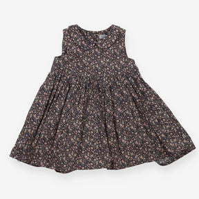 Dress sleeveless navy ditsy collared