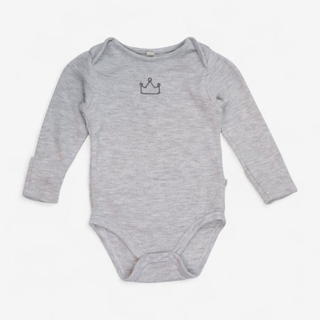 Bodysuit Long Sleeve Grey with Crown