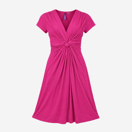 Dress Knot Front Jersey Short Sleeve Magenta Pink