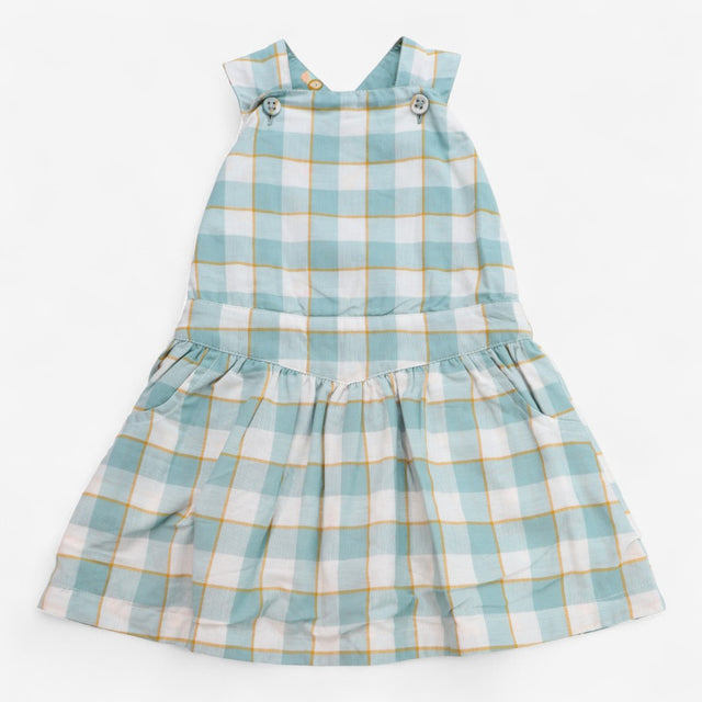 Nile Blue Check Pinafore Dress – lloop