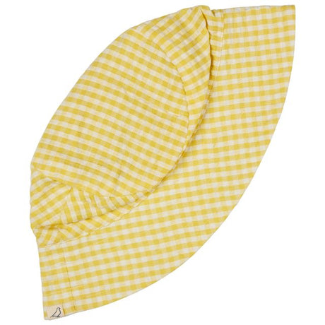 Reversible sun hat - seersucker check yellow