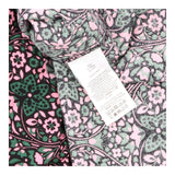 Midi Dress Navy Pink Floral Print Long Sleeve Gath
