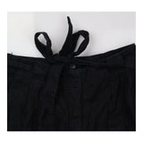 Trousers 100% Linen Wide Leg Belted Casual Black