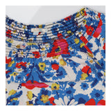 Puff Sleeve Floral Woven Blouse – Stretch Boatneck