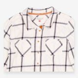 Check Shirt Cream Charcoal Long Sleeve Utility