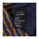 Blue and orange structured patch pocket blazer