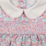 White Floral Collared Dress