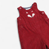 Red Cord Fox Dungaree with Blue Striped Lining
