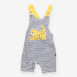 Dungarees Striped Animal Applique Navy Yellow