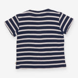 Tee Navy and White Strip with Multi coloured Fish 