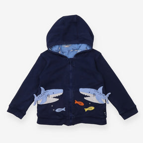 Zip Up Hoodie Reversible Shark Print