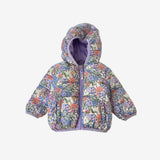 Purple Floral Puffer Coat