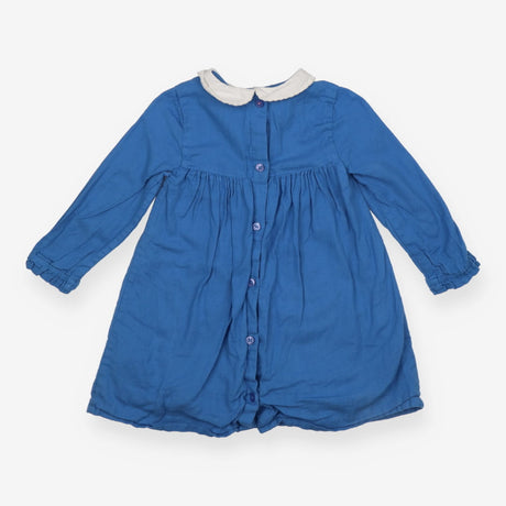 Dress Collared Blue - Woodland Appliques