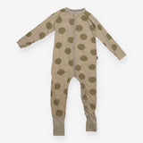 Wondersuit green polka dots zip up