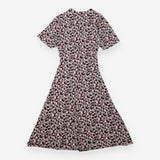 Midi Dress Floral Print Long Sleeve Jersey