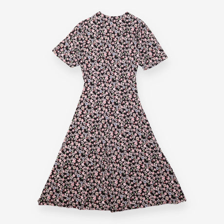 Midi Dress Floral Print Long Sleeve Jersey