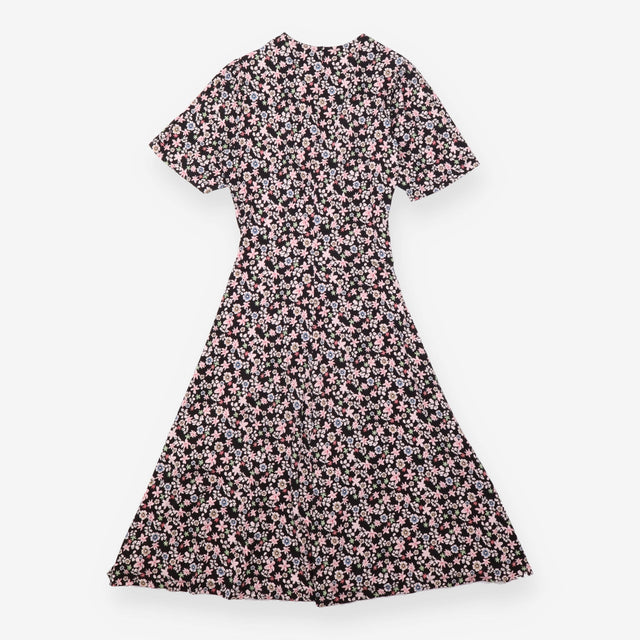 Midi Dress Floral Print Long Sleeve Jersey