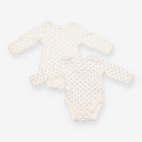 Bodysuit long sleeved white with hearts