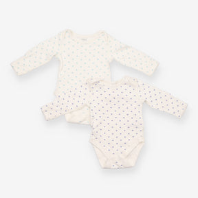 Bodysuit long sleeved white with hearts