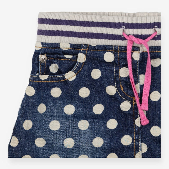 Blue Denim Polka Dot Skirt 
