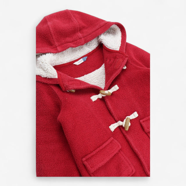 Duffle coat red fleece lined