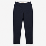 Smart Tailored Trousers Dark Navy Stretch Cotton