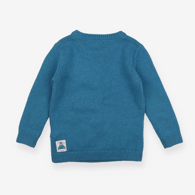 Sweater knit blue winter kangaroo