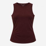 Top Burgundy Sleeveless Boat Neck Ribbed