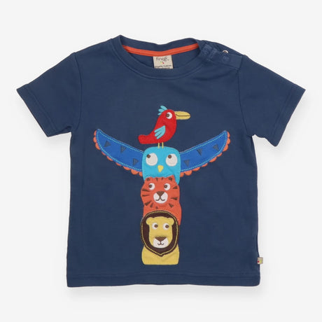 Animal totem pole t-shirt navy