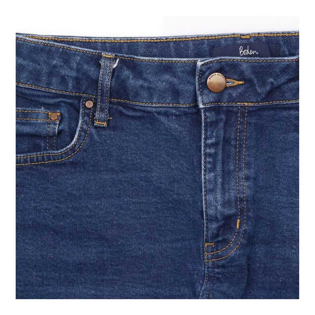 Denim Shorts Dark Wash Turn Up Hem Stretch