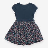 Dress SS pointelle top cotton blue floral skirt