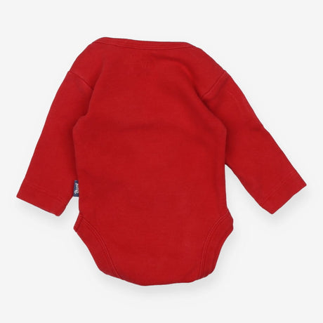 Bodysuit long sleeve red with reindeer face