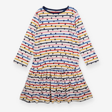 Dress Long Sleeved Multicoloured Striped and Spots