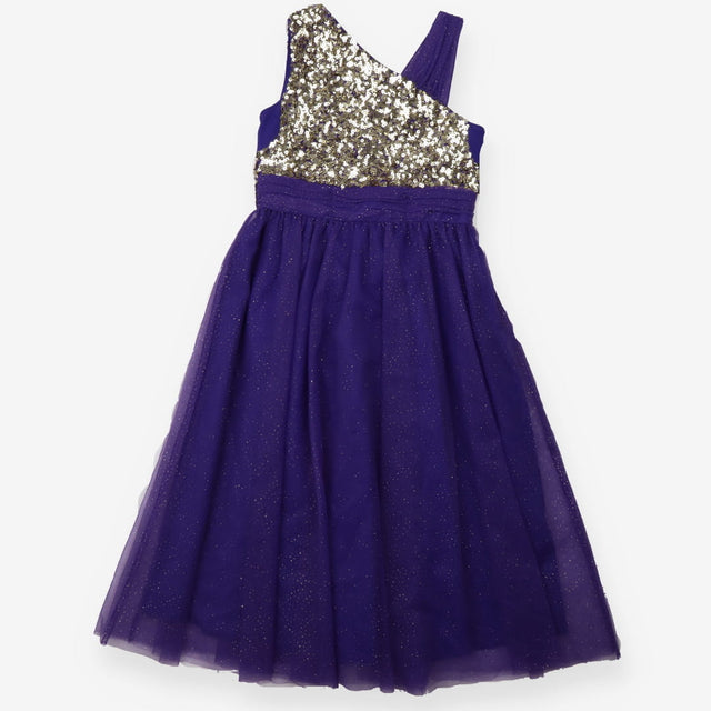 Dress Sleevless Purple Sparkle with Sequins