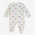 Cream Sleepsuit with Bears and Blue Badgers