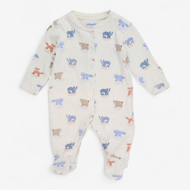Cream Sleepsuit with Bears and Blue Badgers