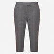 Trousers Check Side Stripe Tapered Ankle Length
