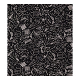 Dress Black White Abstract Print Button Front Midi
