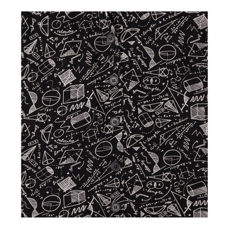 Dress Black White Abstract Print Button Front Midi