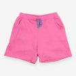 Pink jersey shorts blue tie