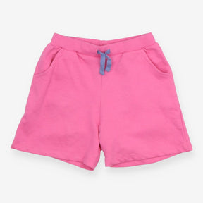 Pink jersey shorts blue tie