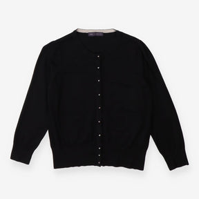Cardigan black knit with silver buttons