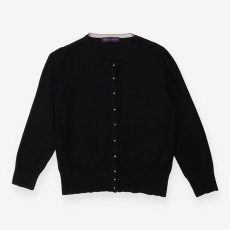Cardigan black knit with silver buttons