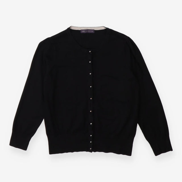 Cardigan black knit with silver buttons