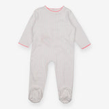 White Sleepsuit Pink Stars - Bout'chou