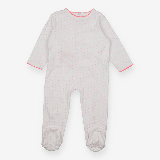 White Sleepsuit Pink Stars - Bout'chou