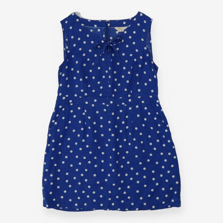 Linen Sun Dress Blue Polkadots Petite