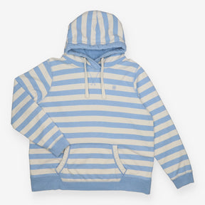 Hoodie Striped Pullover Light Blue Cream