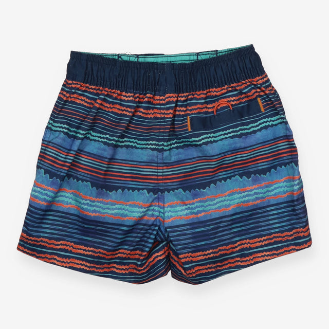 Swim shorts blue orange turquoise stripes