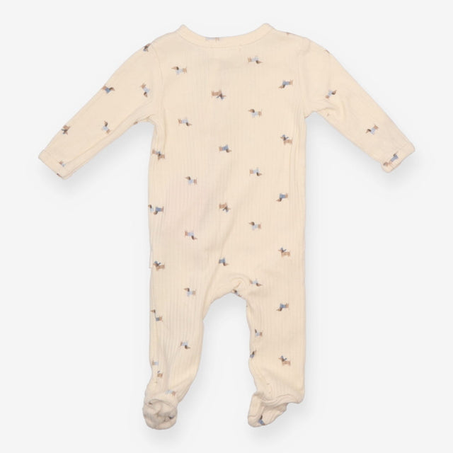 Zipped Sleepsuit Cream with Sausage Dogs